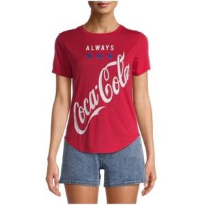 Coca-Cola Women’s Red Always A Star Graphic T-Shirt Size XXL Plus Size Coca-Cola